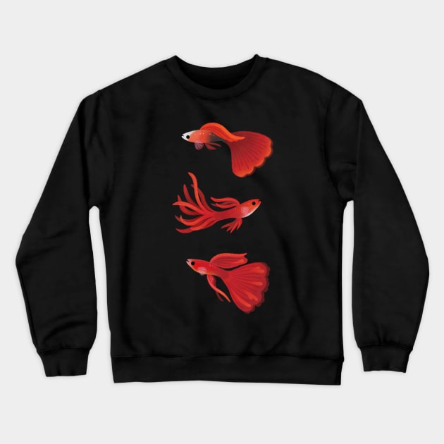 Red guppy Crewneck Sweatshirt by pikaole